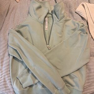 Aritzia Mint Green Quarter-Zip Sweater